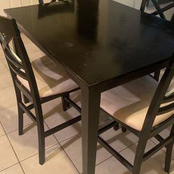Wood Black Kitchen Table 
