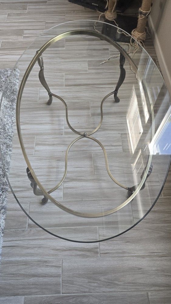 Glass Oval Coffee Table