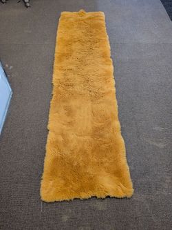 Gold Faux Fur Runner Rug - 6' x 1.5'