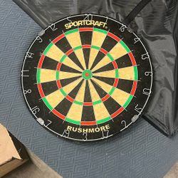 Dart Board With Darts