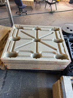 Pressed wood / molded wood nestable pallets in good usable condition. 40x48