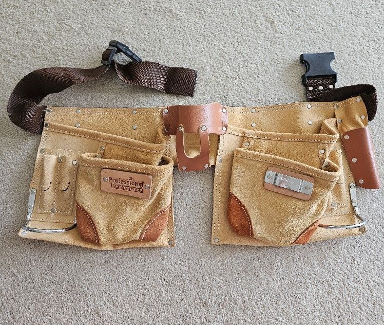 PROFESSIONAL PERFORMANCE LEATHER CONTRACTOR/FRAMER'S TOOL BELT