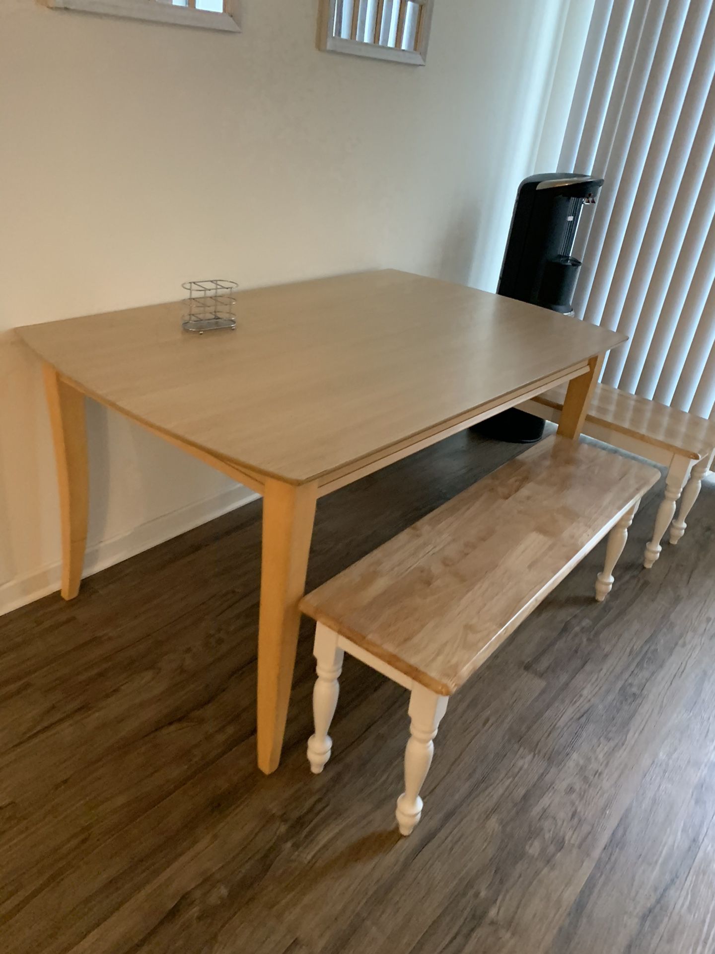 Wooden kitchen table and Benches