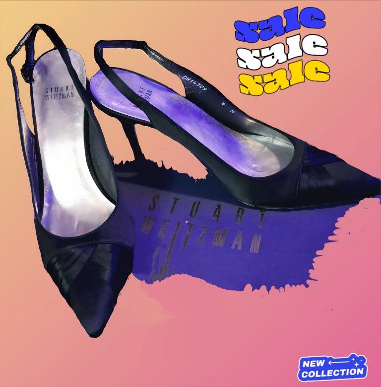 Like New Black Stuart Weitzman Slingback Heels