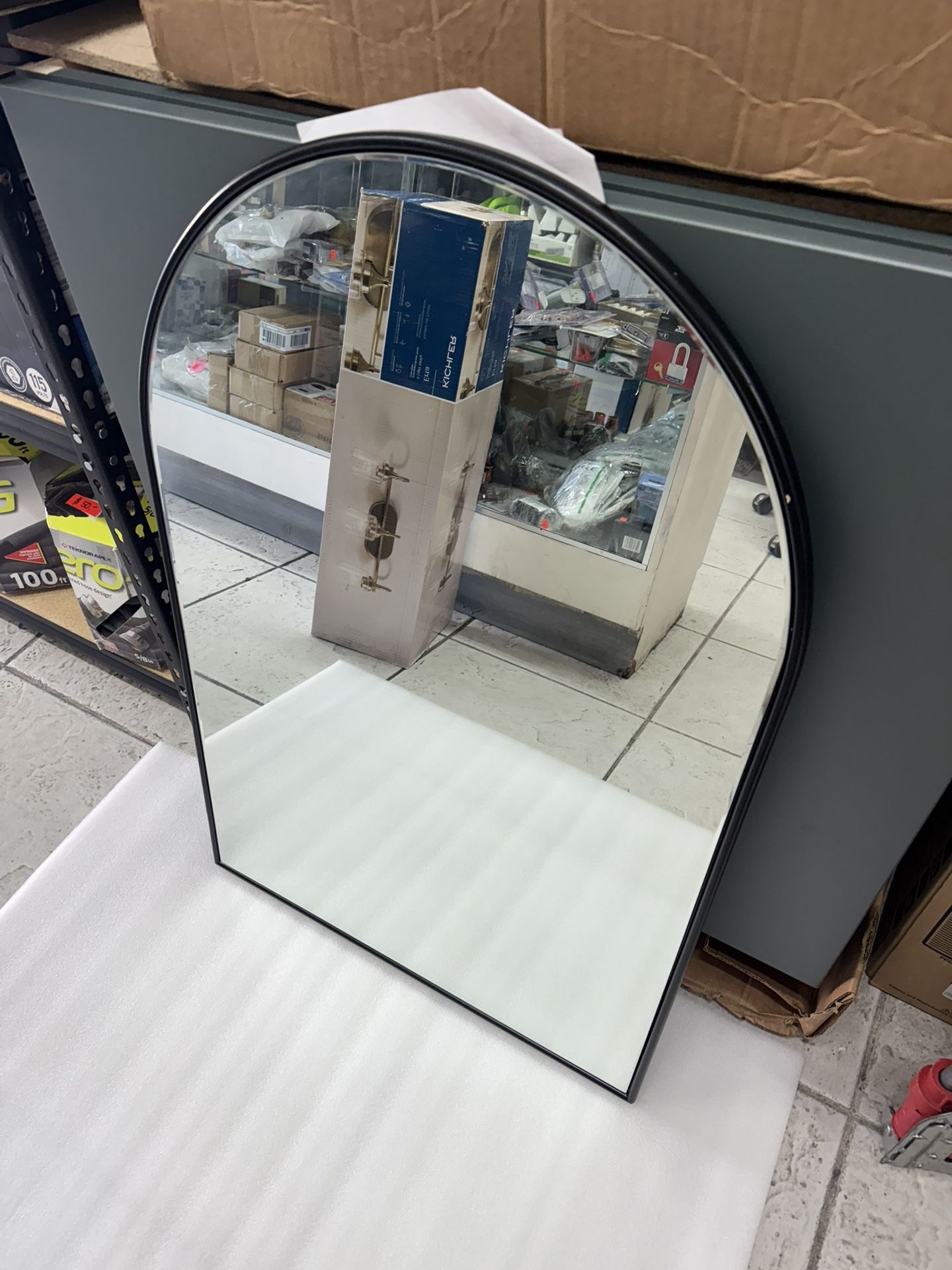 WALL Decor Black Rounded Arch Mirror 