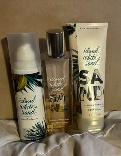 RARE/Discontinued Bath & Bodyworks White Island Sand Body Mist Cream & Aloe Mist