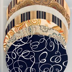 7 Fabric Ovals for Crafts (Doilies or Table Mats?) 12 1/4” x 10” #101223A1