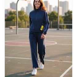 NWT All in motion Windbraker & Track Pants Set Dark Blue M