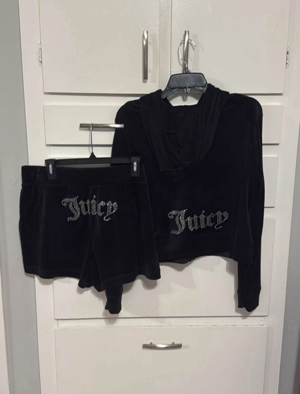 Juicy Couture Tracksuit Set (Jacket & Shorts): Size Large set available: Liquorice Color- BRAND NEW