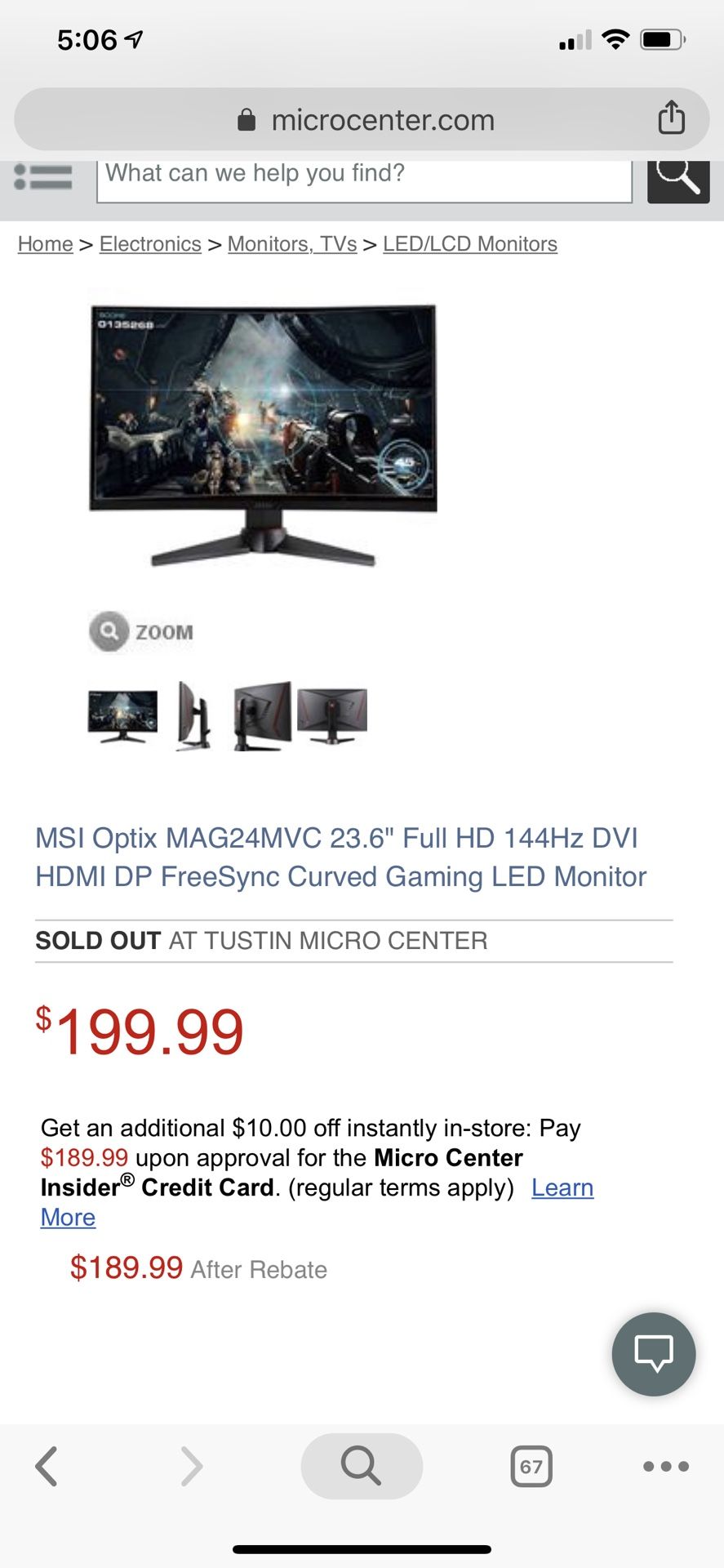 MAG24MVC 144hz Gaming Monitor