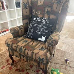 Palm Tree Print Wing Chairs