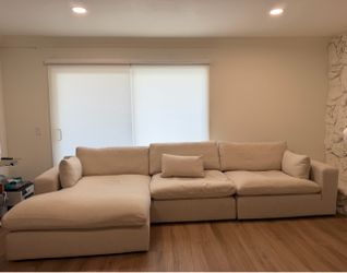 Elyza Ashley 3 Pc - Cream Sectional / Sofa / Couch