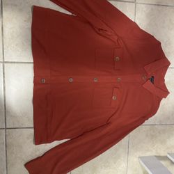 Orange Button Up Long Sleeve 