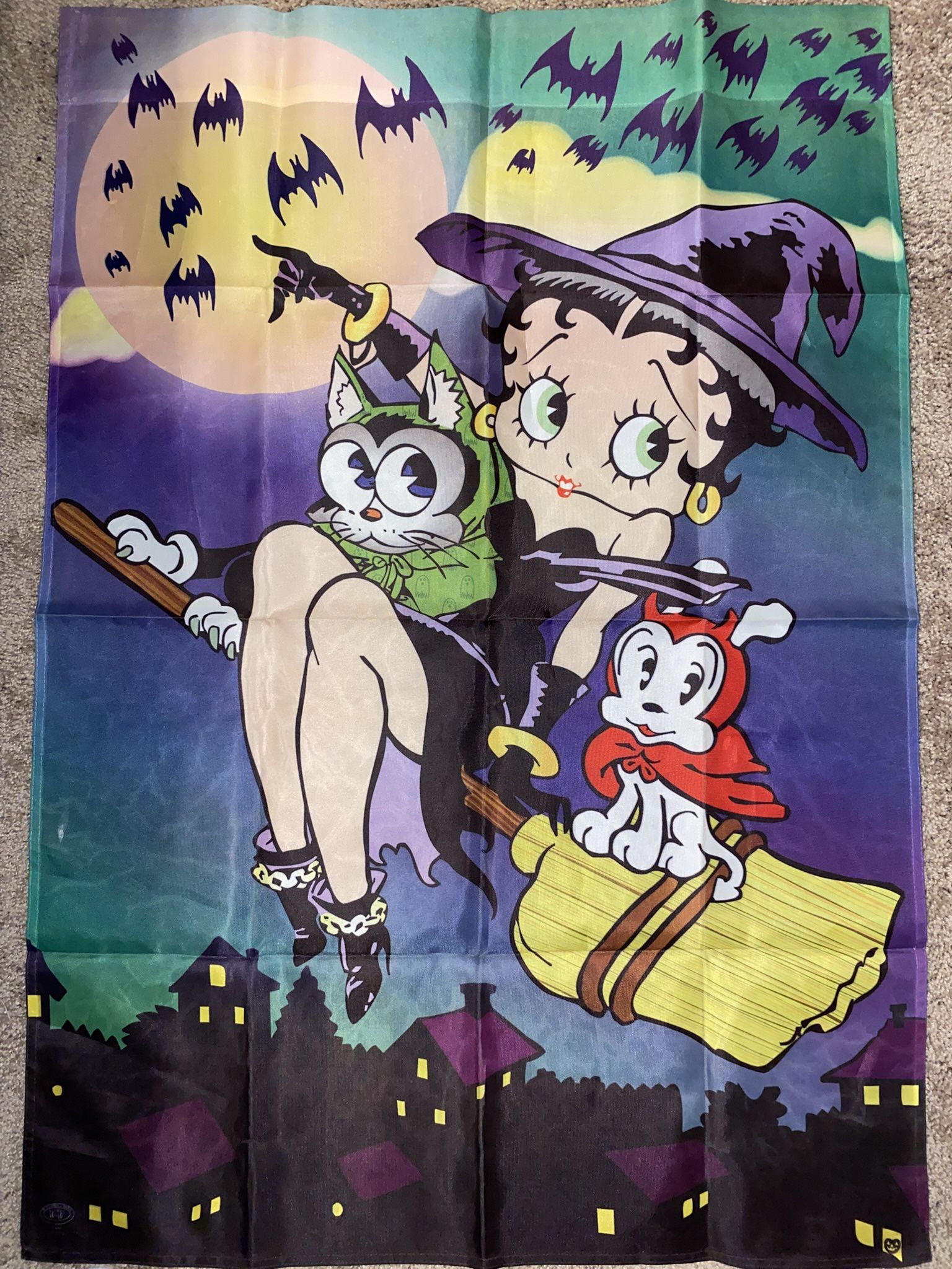 Betty Boop Garden  House Decor Flag Halloween October Holiday Pudgy New 