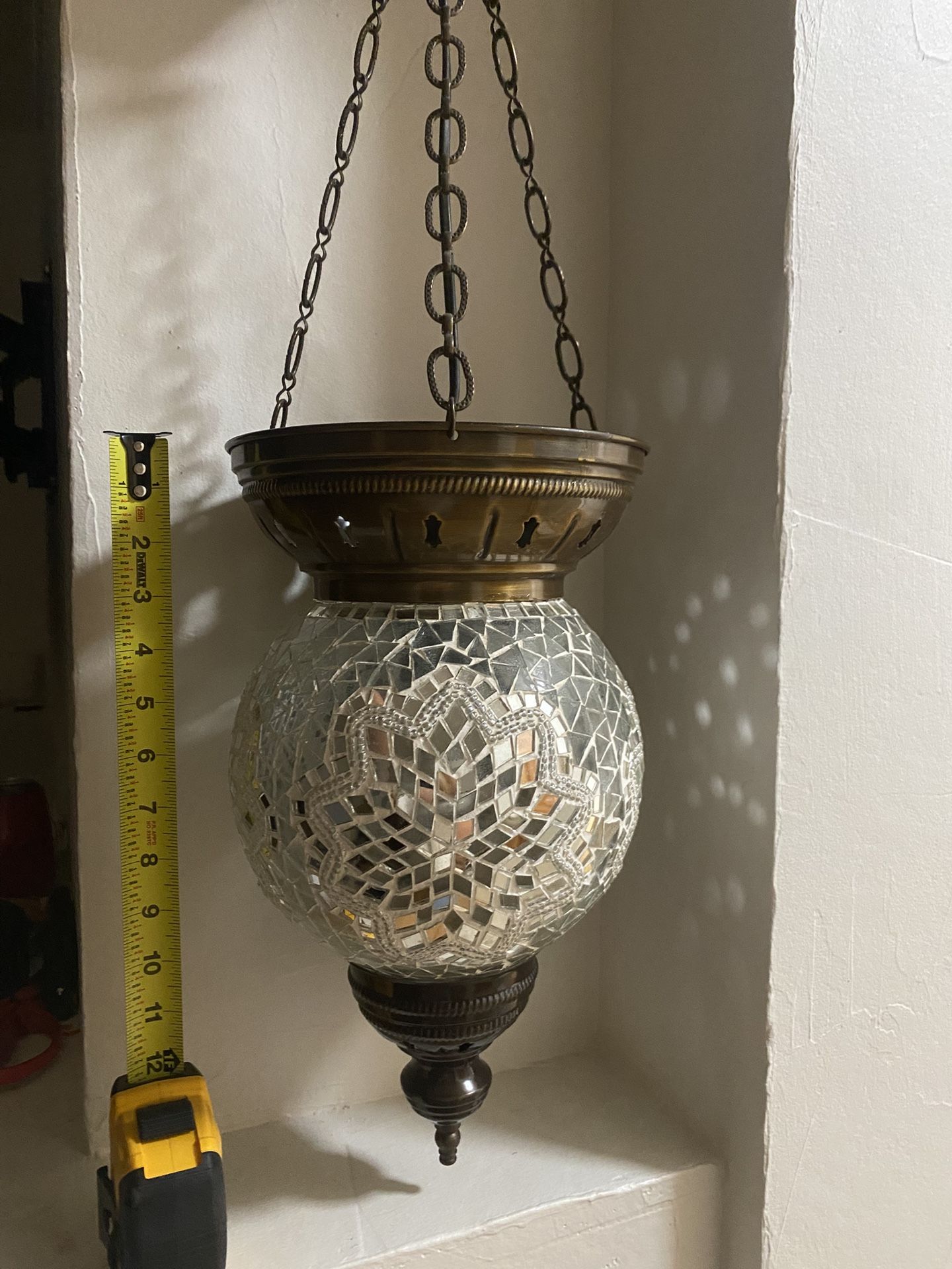 White And Brass Turkish Lamp