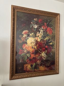 Large Framed Floral Wall Art