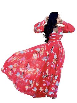 Grecelle red flower dress