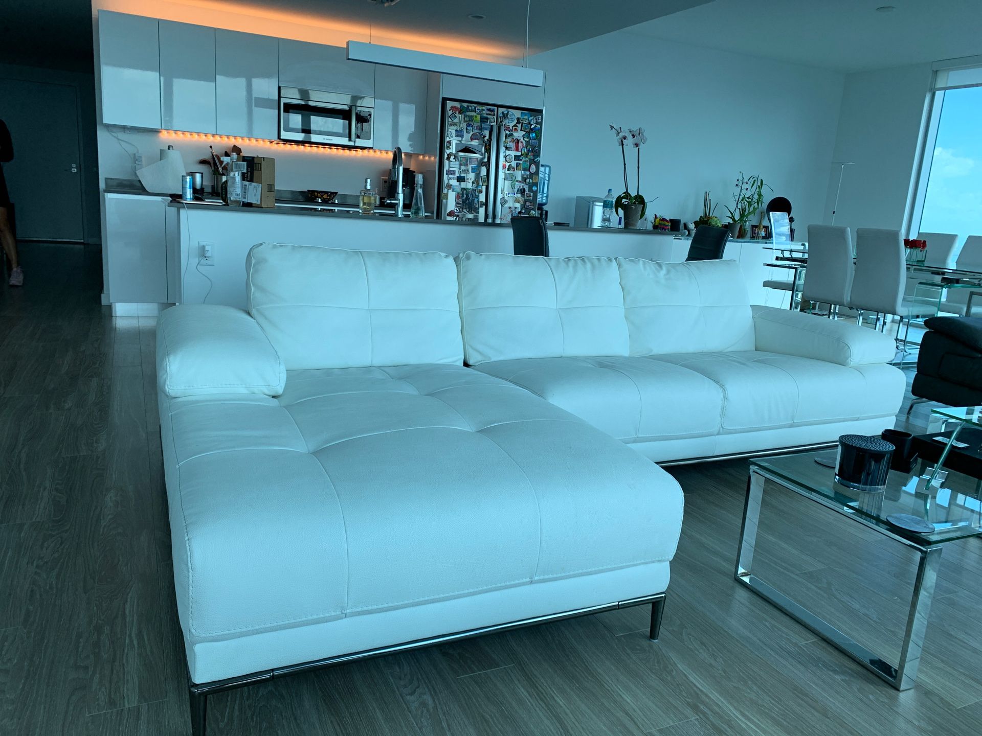 Like new white leather couch