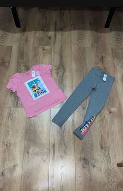 Old Navy Toddler Girl’s Leggings and Paris Eiffel Tower Shirt / Top, Size S (6-7)