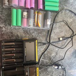 Rechargeable Batteries With three Chargers