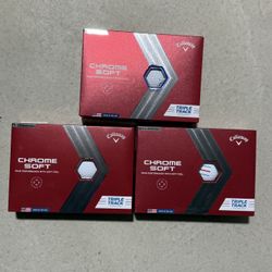 NEW GOLF BALLS Callaway CHROME SOFT Triple Track White 3 Dozen 36 Ball