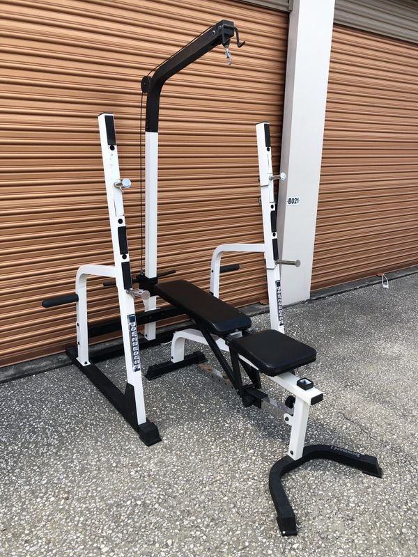 Weight Bench W Lat Pull Down Attachment Squat Rack For Sale In