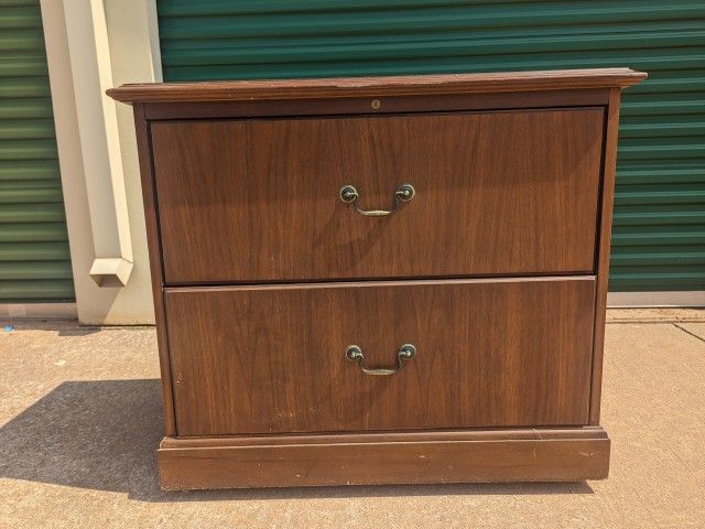 Solid Wood Two Drawer Lateral File Cabinet 