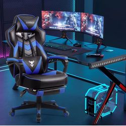 Zeanus Gaming Chair with Footrest Recliner Computer Chair Gamer Chair with Massage Gaming Chair Ergonomic Gaming Computer Chair Lumbar Support Big and