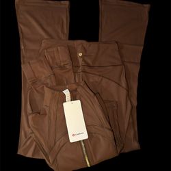 lululemon Brown cropped jacket & flare leggings 