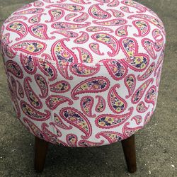 Lknew Beautiful Pink Paisley Ottoman Stool 16 X 16