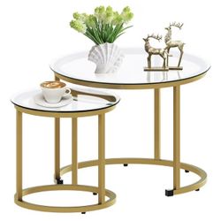 Set of 2 Gold Nesting Coffee Tables