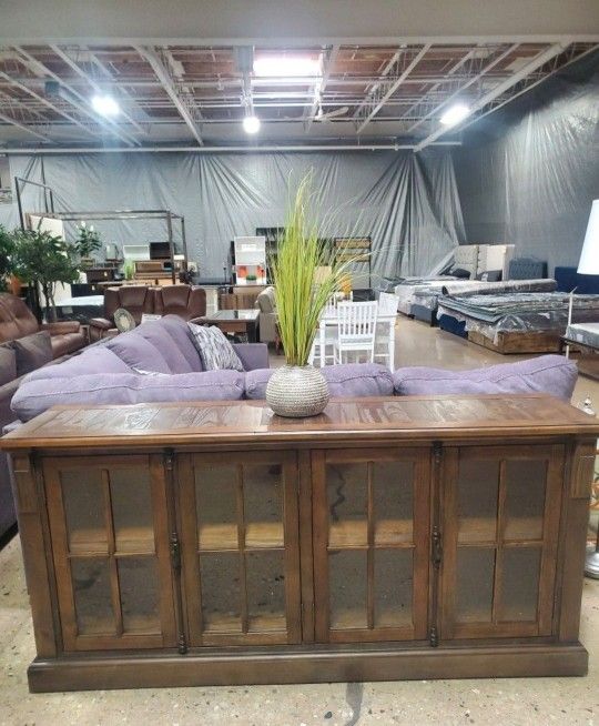 73 Inch Sideboard Buffet Server, 2 Double Door Cabinets, (New In A Box)