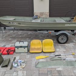 12' Grumman Jon Boat With 20 HP Yamaha Outboard Project Boat
