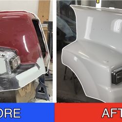 Fiberglass Hood And Semi Repair And Paint 