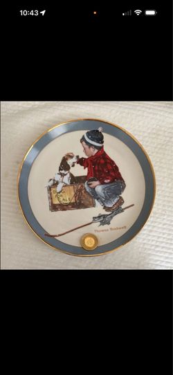 Norman Rockwell "A Boy Meets His Dog" Limited Edition Porcelain Plate H41166