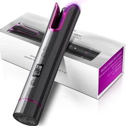 MDJ-808 Cordless Auto Rotating Hair Curler USB Rechargeable Curling LCD Display