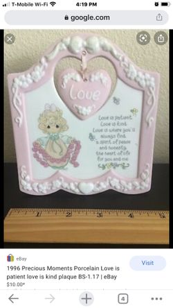 Porcelain plaque precious moments