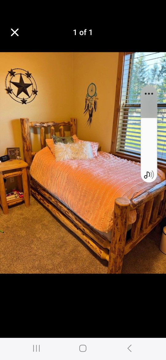 Log Bed Frame Twin Size