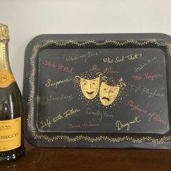 Vintage 1950s Comedy Tragedy TV Show themed TV dinner serving tray