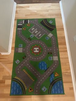 IKEA Storabo  Lillabo Children Rug-Childs Kids Mat Car Street Map-Green Carpet