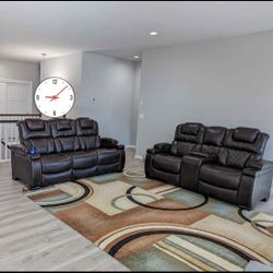 Dual Power Reclining Sofa set - 3 seat couch and love seat