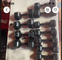 Cast Iron Hex Dumbbells Set 10 15 20 25 30 lbs