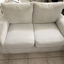 White Micro Loveseat Couch