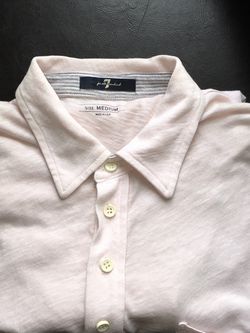 7 For all Mankind pink collar shirt size Medium