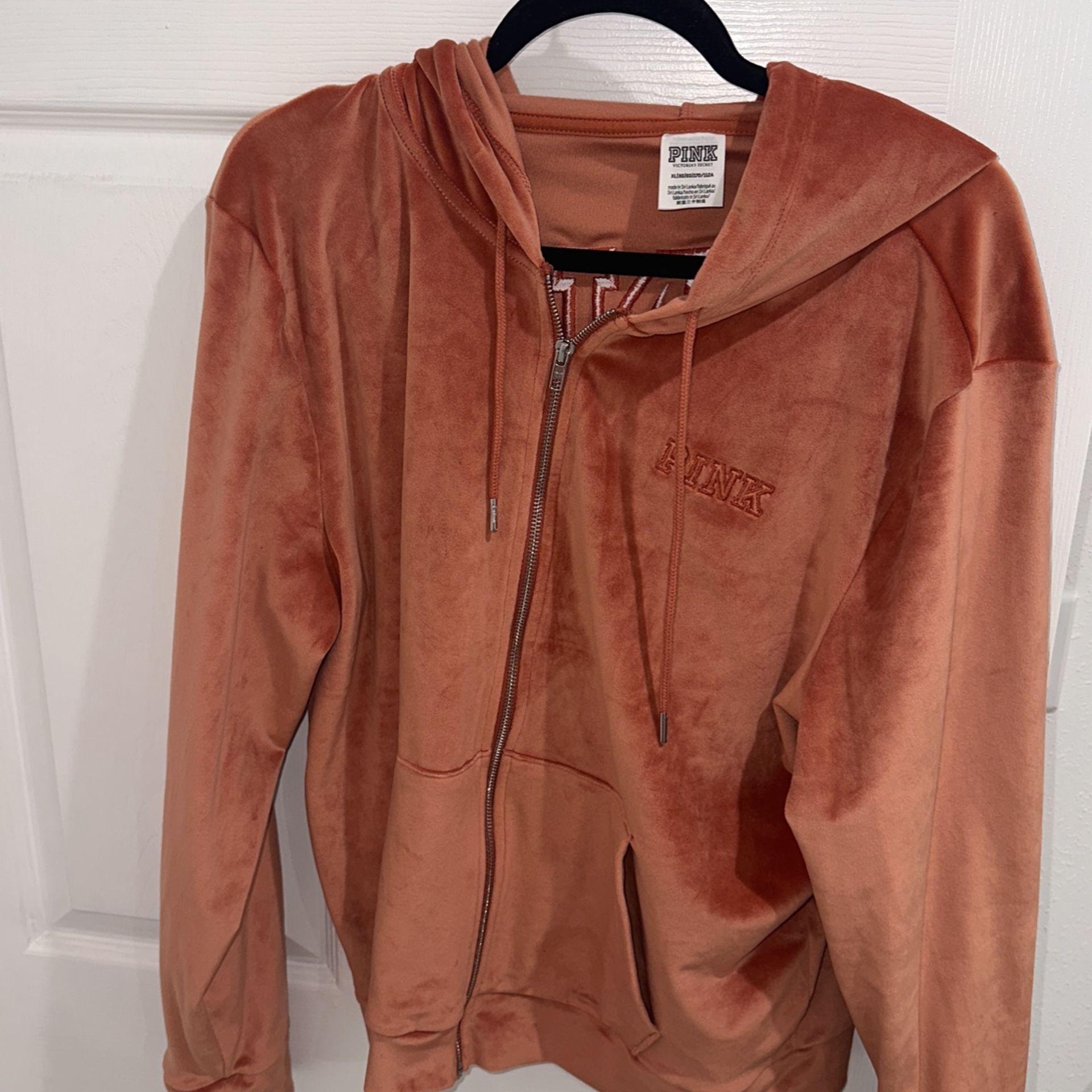 Pink/Victoria secret Velvet Zip Up Hoodie 