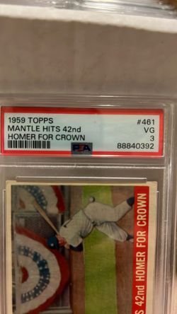 Mickey Mantle 1959 Homer For Crown Card!! PSA 3!!!