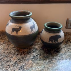RAKU ART POTTERY VASE(2)
