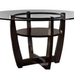 Glass top round table