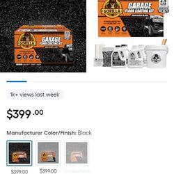 Brand New - Gorilla 2.5 Car Garage Epoxy Floor Covering -  High Gloss Grey