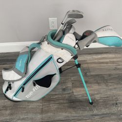 Kids Top Flight Golf Clubs And Bag